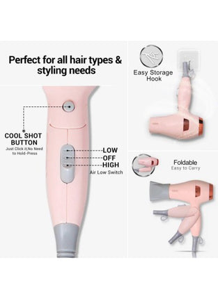 1000W Foldable Hair Dryer