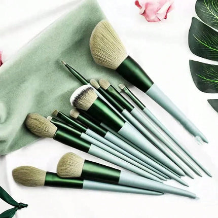 13pcs Mint Green Makeup Brush Set - SmartSouks