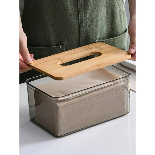 Japanese Wooden Lid Tissue Box