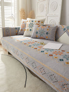 Geometric Pattern Sofa Cover 90cm*90cm - Grey