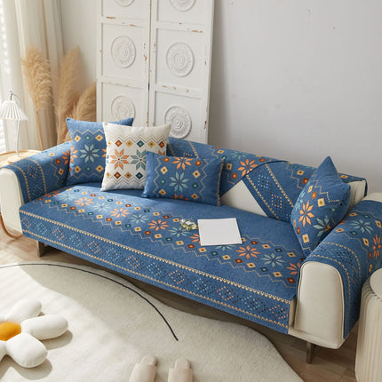 Geometric Pattern Sofa Cover 90cm*90cm - Blue