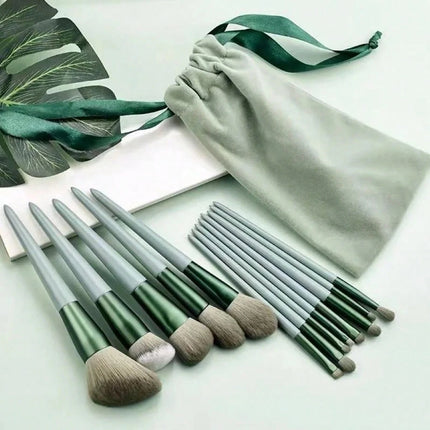13pcs Mint Green Makeup Brush Set