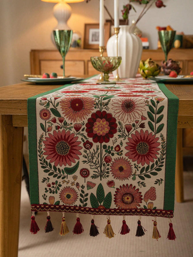 Modern Floral Table Runner 33*180cm