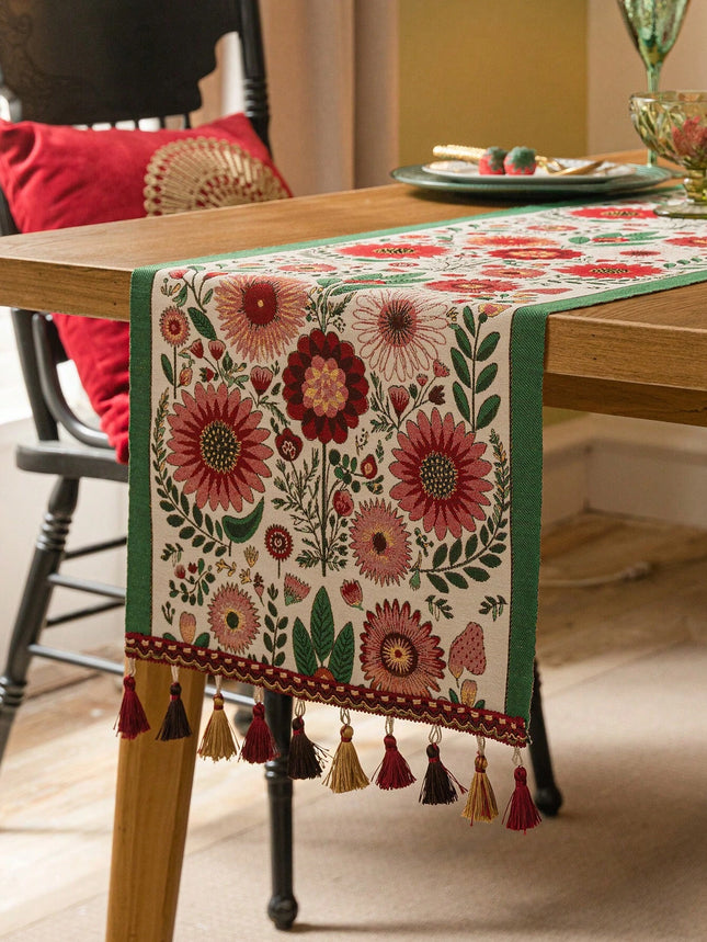 Modern Floral Table Runner 33*180cm