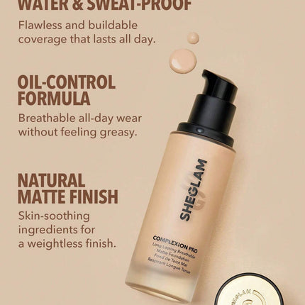 SHEGLAM Complexion Pro Matte Foundation SAMPLE - Shell Matte