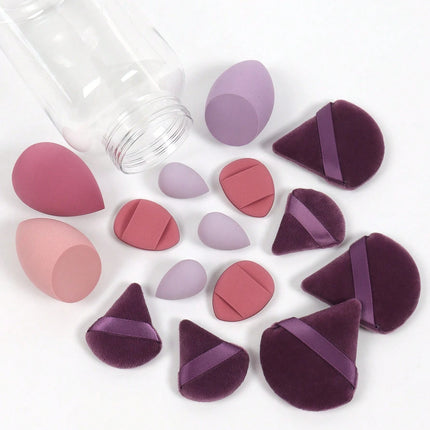 15pcs Makeup Sponge Set with Storage Jar