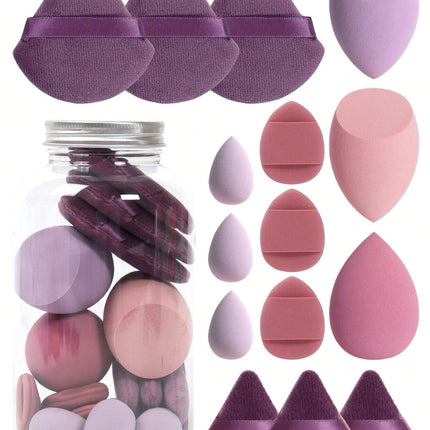 15pcs Makeup Sponge Set with Storage Jar