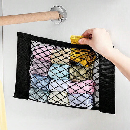 Adhesive Mesh Storage Bag Black