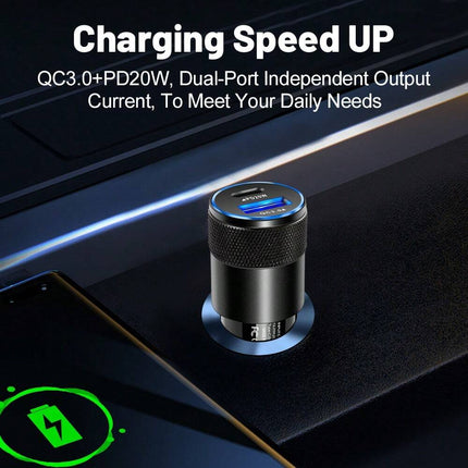 PD Fast Charging Car Charger Black