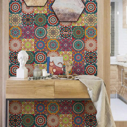 Talavera Style Tile Wall Stickers 30pcs 10x10cm