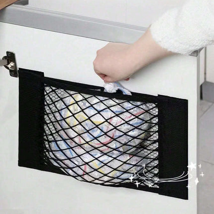 Adhesive Mesh Storage Bag Black