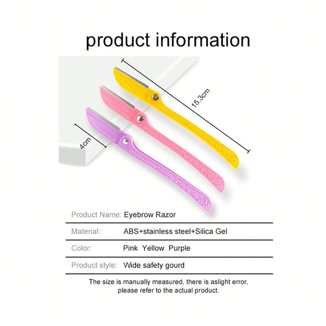 3-Pack Foldable Eyebrow Trimmers