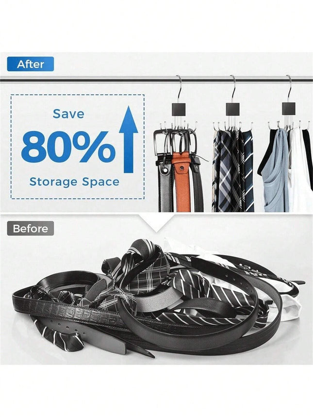 Belt Hanger, Closet Belt Organizer/ Black