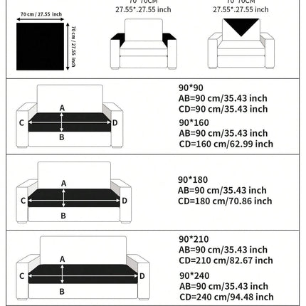 Geometric Pattern Sofa Cover 90cm*90cm - Grey