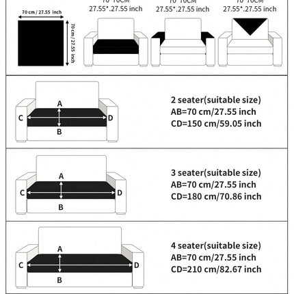 Geometric Pattern Sofa Cover 3 Seaters - 70cm*180cm - Blue