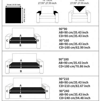 Geometric Pattern Sofa Cover- One Seater / Sofa Back / Sofa Arm - Blue - 70cm*70cm
