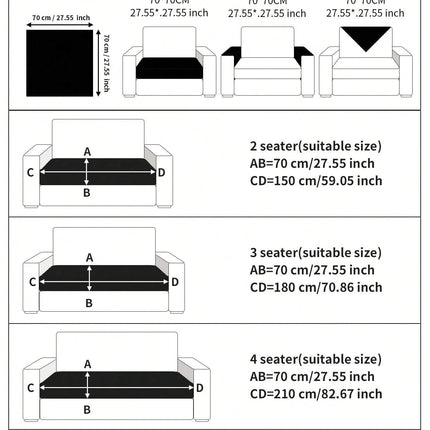 Geometric Pattern Sofa Cover 3 Seaters -70cm*180cm - Beige