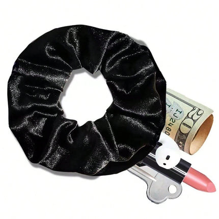 Velvet Hair Ring With Hidden Pocket