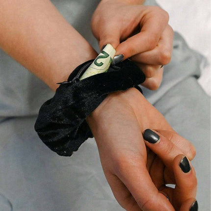 Velvet Hair Ring With Hidden Pocket