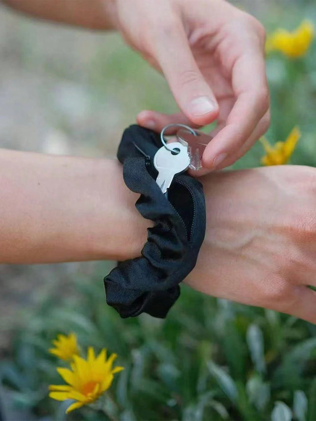 Velvet Hair Ring With Hidden Pocket