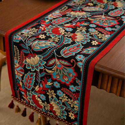 Vintage Style Red Floral Table Runner 35*200cm
