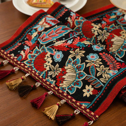 Vintage Style Red Floral Table Runner 35*200cm