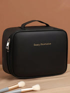 Large Double Layer Cosmetic Bag Black