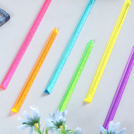 Triangular Transparent Multicolor Ruler 15cm