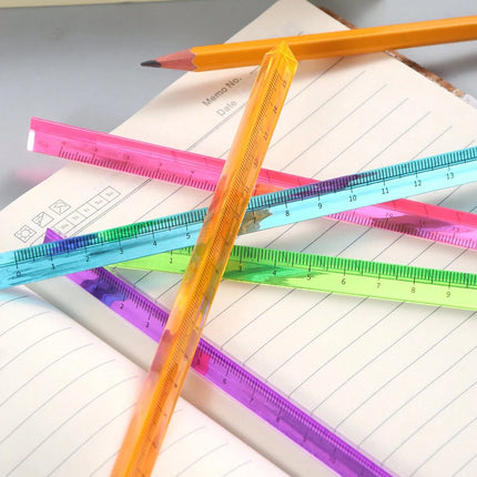 Triangular Transparent Multicolor Ruler 15cm