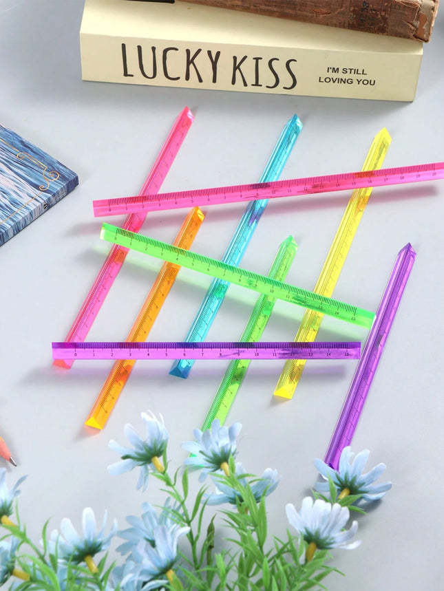Triangular Transparent Multicolor Ruler 15cm