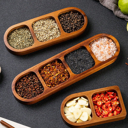 4 Compartments Wooden Divided Tray