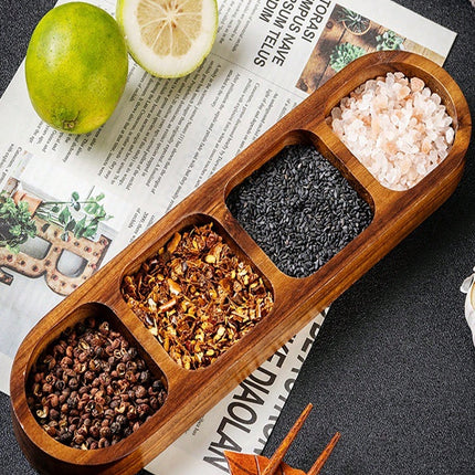 4 Compartments Wooden Divided Tray