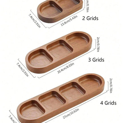 4 Compartments Wooden Divided Tray