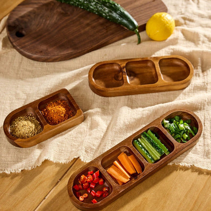 4 Compartments Wooden Divided Tray