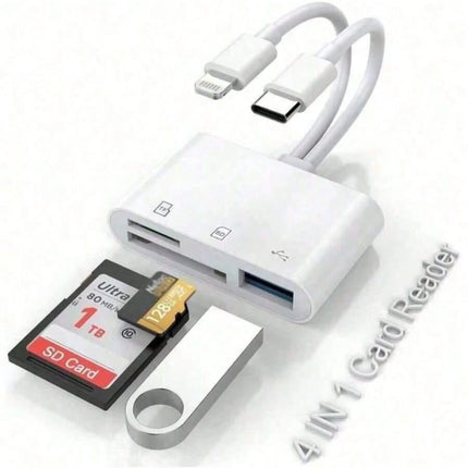 Card Reader With USB 3.0 Adapter/ White