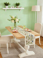 Jacquard Table Runner – Vintage Floral & Bird, Tassels, 30×200cm