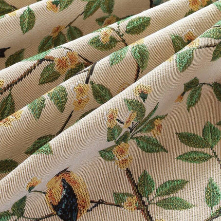 Jacquard Table Runner – Vintage Floral & Bird, Tassels, 30×200cm
