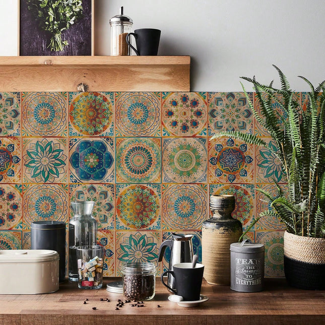 Nordic Floral Tile Wall Stickers 24pcs