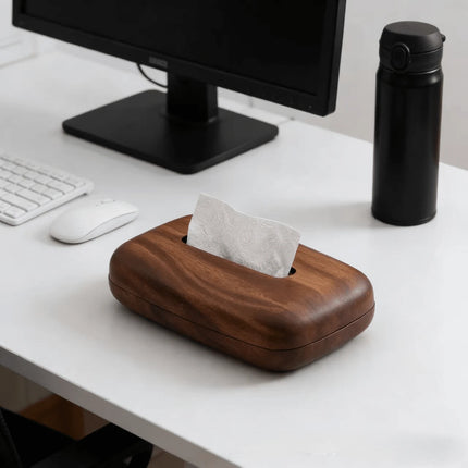 Premium Walnut Wood Tissue Box