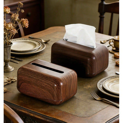 Dark Brown Large-Capacity Tissue Box