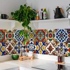 Bohemian Style Ceramic Wall Stickers 30pcs 10x10cm