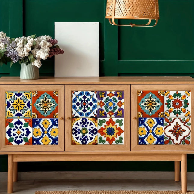 Bohemian Style Ceramic Wall Stickers 30pcs 10x10cm