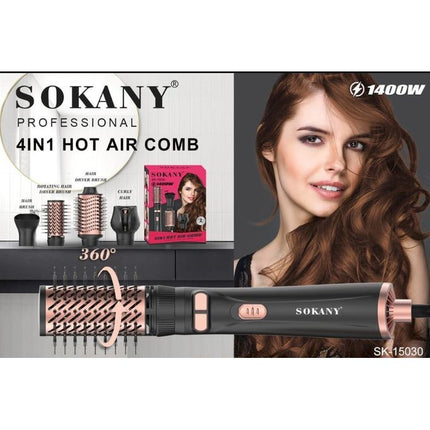 Sokany Professional Hair Straightener 4 in 1 Hot Air Comb