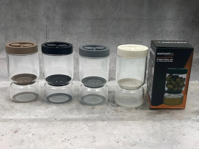 Olive & Pickles Flip Glass Jar  1040 ml