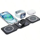 3-in-1 Foldable Magnetic Wireless Charger Black - SmartSouks