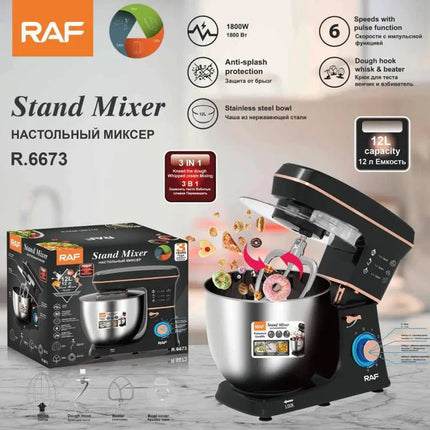 3 In 1 Stand Mixer 12 Liter 1800W Stainless Steel - SmartSouks