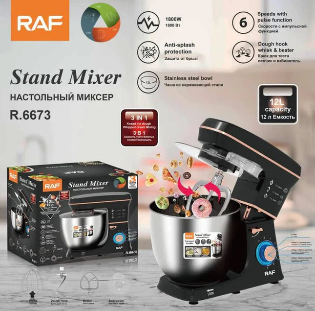 3 In 1 Stand Mixer 12 Liter 1800W Stainless Steel - SmartSouks