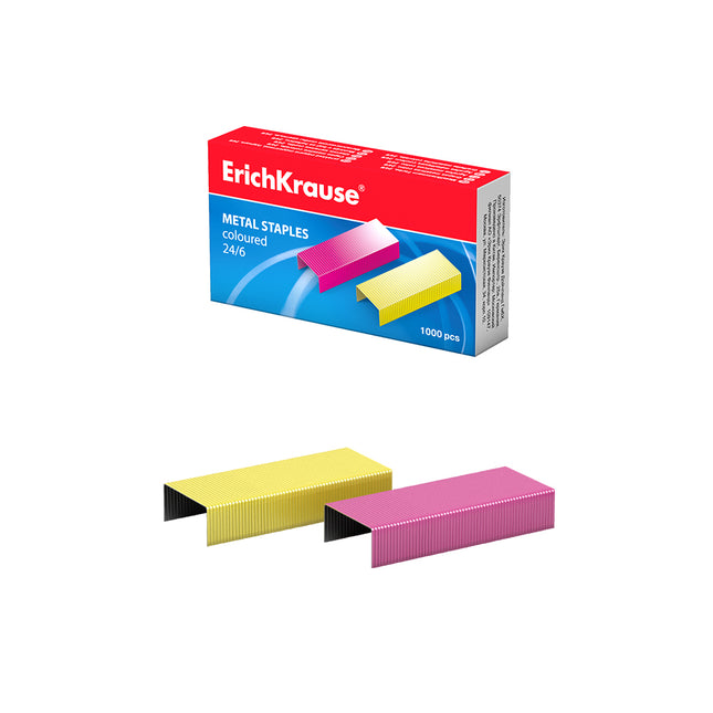 ErichKrause Colored Metal Staples no.24/6 - 1000 pcs
