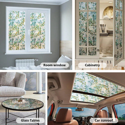 3D Leaf Pattern Privacy Window Film 45*200cm - SmartSouks