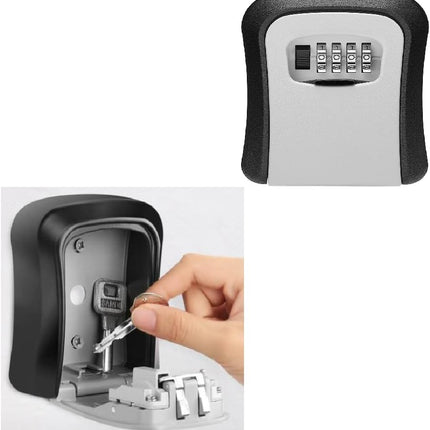 Wall-Mounted Key Storage Lock Box (Grey)